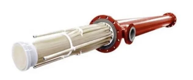 HEAT EXCHANGE UNITS MADE OF TUBES OF FLUOROPOLYMERS, WITH BOTH INLET AND OUTLET TUBES HAVING AN INSIDE DIAMETER MEASURING 3 CM OR LESS